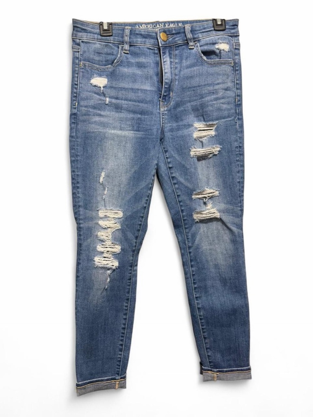 American Eagle Outfitters Light Blue Distressed Boyfriend Jeans